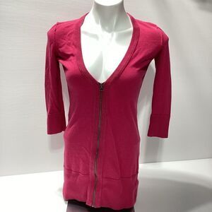 Juicy Couture Y2K Pink Zip Front Cardigan Petite XS